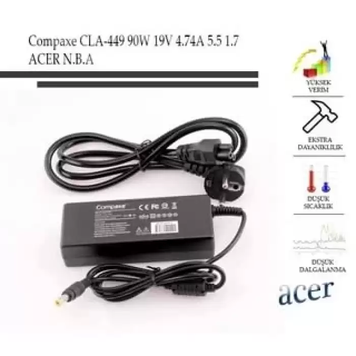 Compaxe Cla-449 19V 7.1A 5.5-1,7 Acer Notebook Adaptör