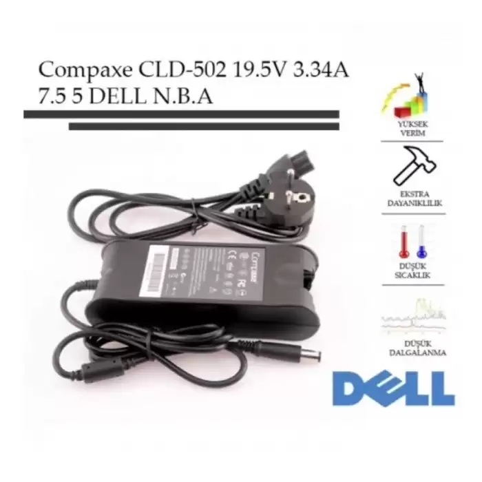 Compaxe Cld-502 65W 19.5V-3.34A 7.4-5.0 Dell Notebook Adaptörü