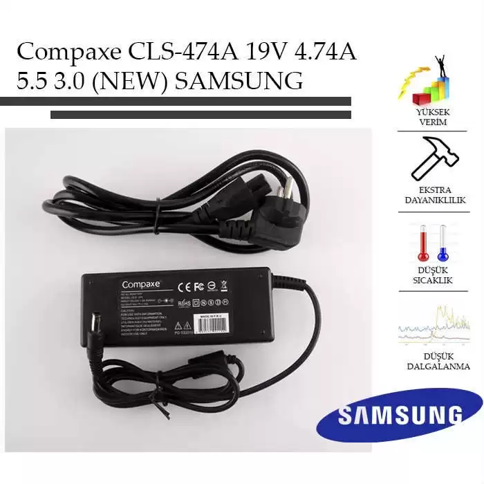 Compaxe Cls-474A 19V 4.74A 5.5-3.0 Samsung Notebook Adaptörü