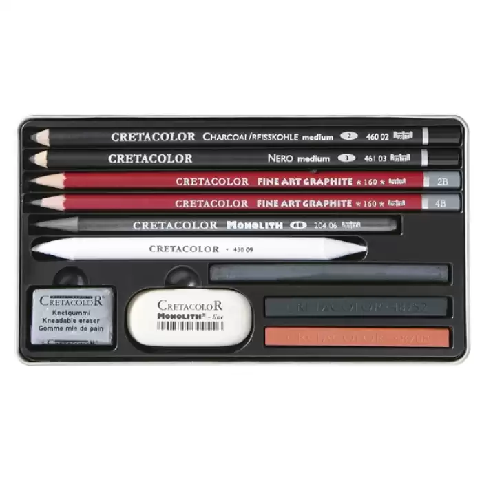 Cretacolor Teacher S Choice Beginner Drawing Set Metal Kutu 12 Pcs. (Profesyonel Karışık Çizim Seti) 400 33