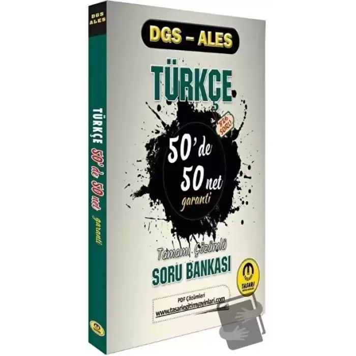 DGS ALES Türkçe 50 de 50 Net Garanti Soru Bankası Video Çözümlü Tasarı Yayınları