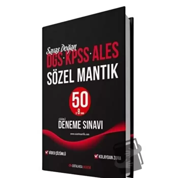 DGS KPSS ALES Sözel Mantık Video Çözümlü 50 Deneme Sınavı