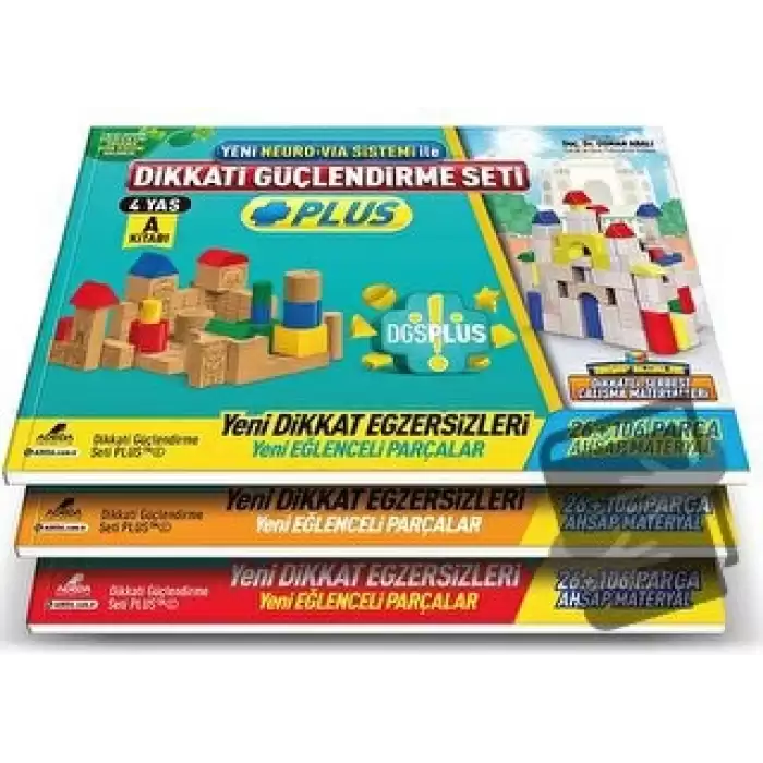 Dikkati Güçlendirme Seti Plus (3 Kitap Materyalsiz - 4 Yaş)