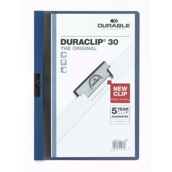 Durable Sıkıştırmalı Dosya Duraclip Ortadan Klipsli 30 Syf A4 Lacivert 2200