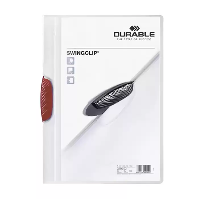 Durable Sıkıştırmalı Dosya Swingclip Ortadan Klipsli 30 Syf Kırmızı 2260