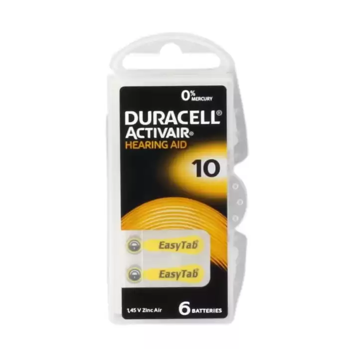 Duracell 10 Numara Düğme Kulaklık Pili İşitme Cihazı İçin 6Lı Paket