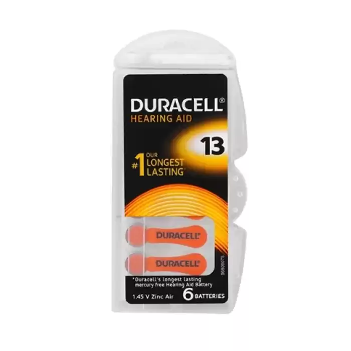 Duracell 13 Numara Düğme Kulaklık Pili İşitme Cihazı İçin 6Lı Paket