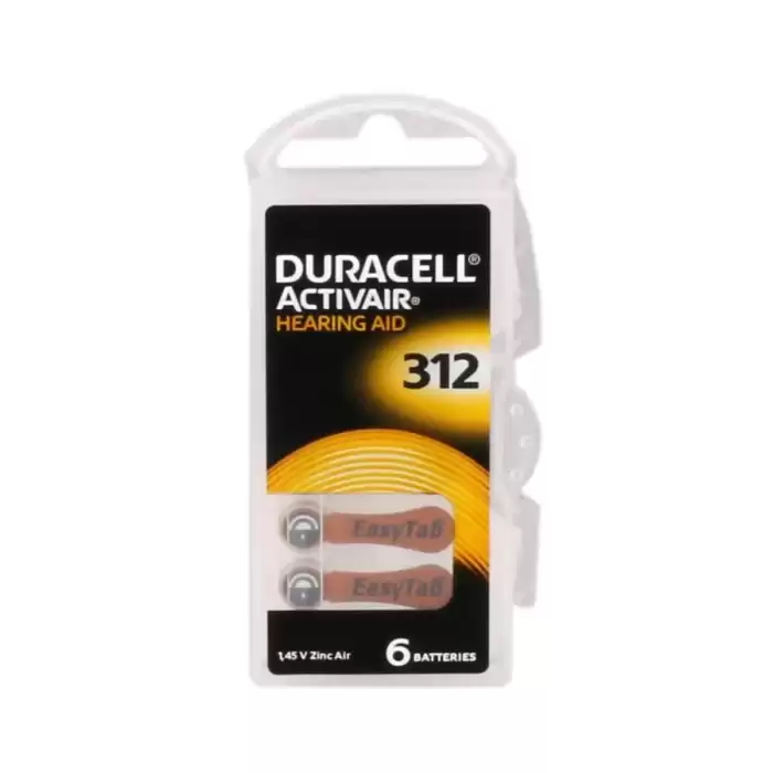 Duracell 312 Numara Düğme Kulaklık Pili İşitme Cihazı İçin 6Lı Paket