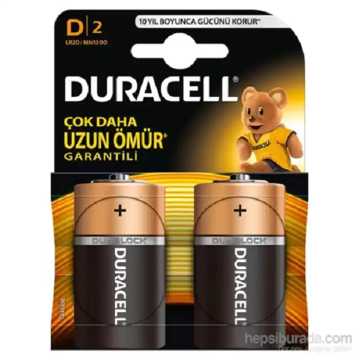 Duracell Alkalin Orta Boy Pil (C)  2 Li Kartela