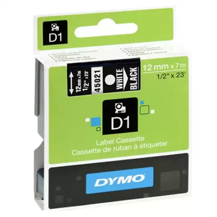 Dymo D1 Yedek Şerit 12Mmx 7 Metre Siyah-Beyaz 45021 S0720610