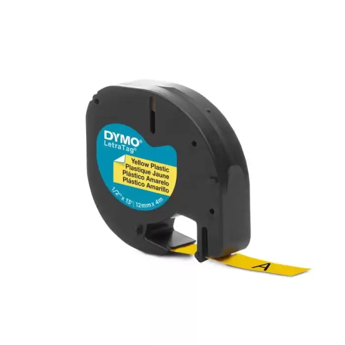 Dymo S0721620 Letratag Plastik Şerit ( 12 Mm X 4 Mt ) , Sarı (59423) 91202