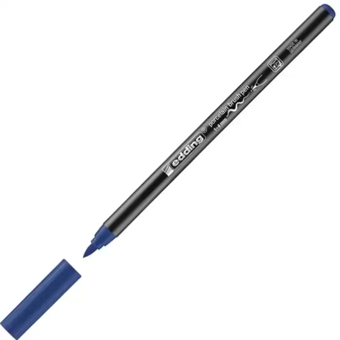 Edding Porselen Kalemi Fırça Uçlu 1-4 Mm Çelik Mavisi 4200 - 10lu Paket