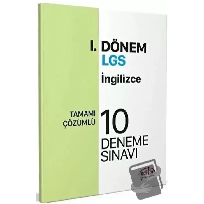 Editör Yayınları 8. Sınıf LGS İngilizce 1. Dönem 10 Deneme