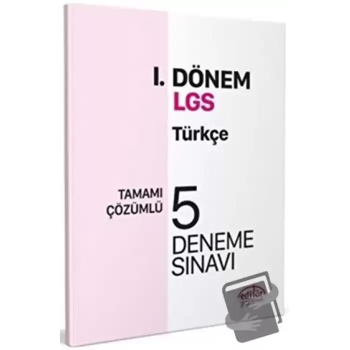 Editör Yayınları 8. Sınıf LGS Türkçe 1. Dönem 5 Deneme