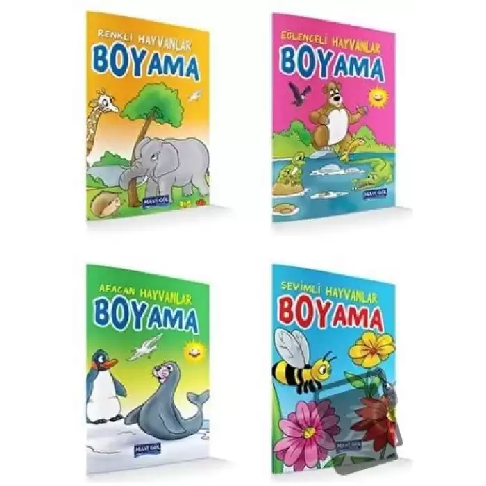 Eğlenceli Hayvanlar Boyama (4 kitap)