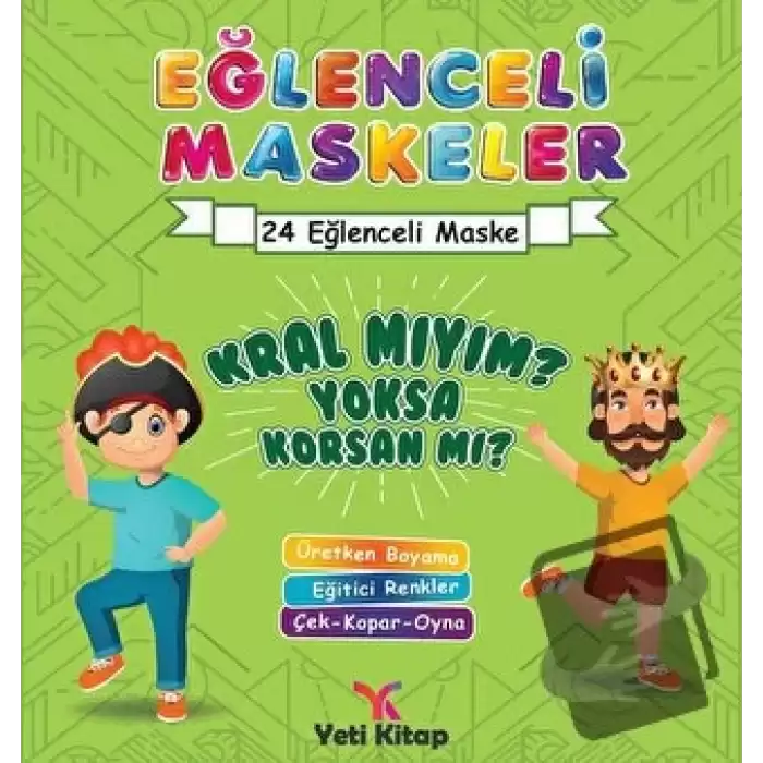 Eğlenceli maskeler kral mıyım yoksa korsan mı?