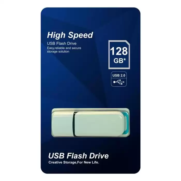 Elba 128Gb Plastik Beyaz-Mavi 2.0 Usb Flash Bellek