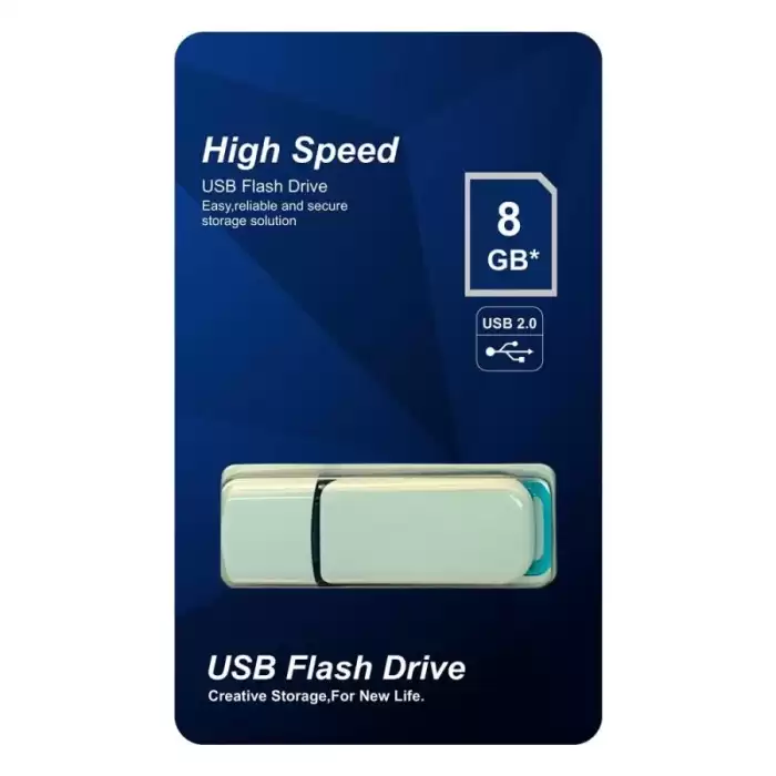 Elba 8Gb Plastik Beyaz-Mavi 2.0 Usb Flash Bellek