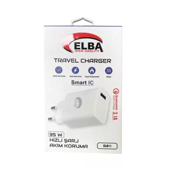 Elba Elb11 Elb-35W Usb 35W Hızlı Şarj Akım Koruma Ev Şarj Kafa