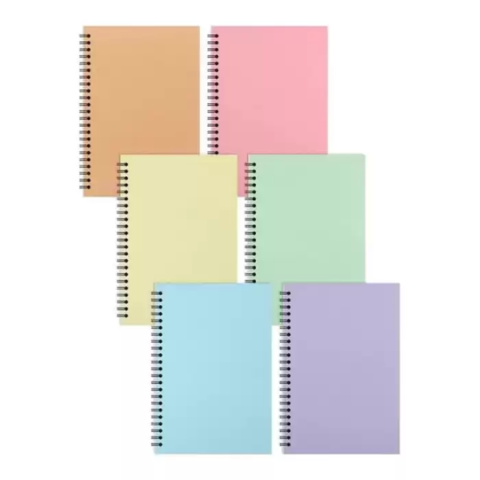 Elma Spiralli Sert Kapak Defter Pastel 13X21 100 Yp Kareli