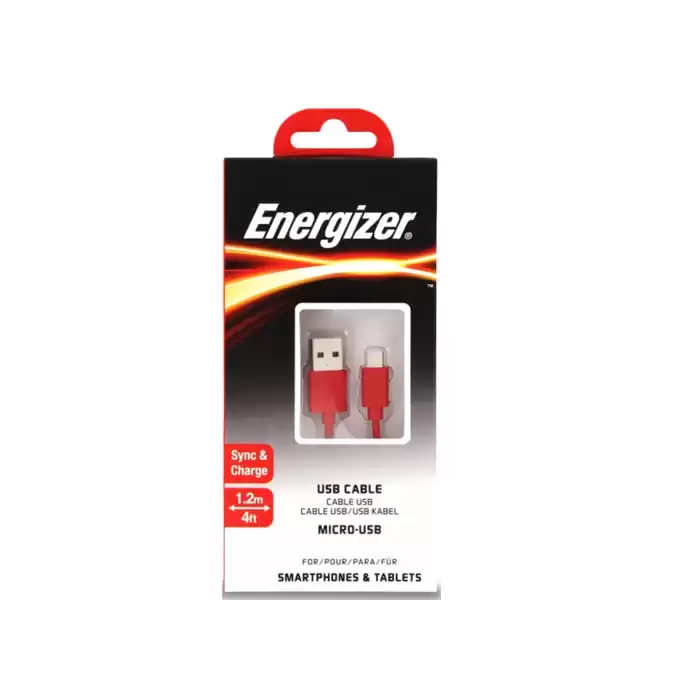 Energizer C12Ubmcgrd4 1.2M Flat Micro Kırmızı Usb Kablosu