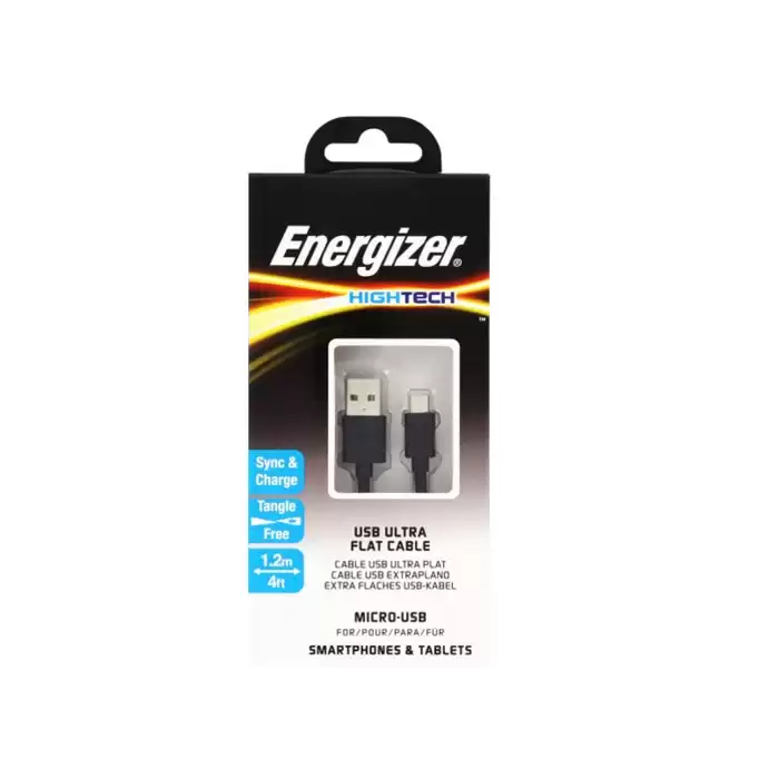 Energizer C21Ubmcgbk4 1.2M Flat Micro Siyah Usb Kablosu