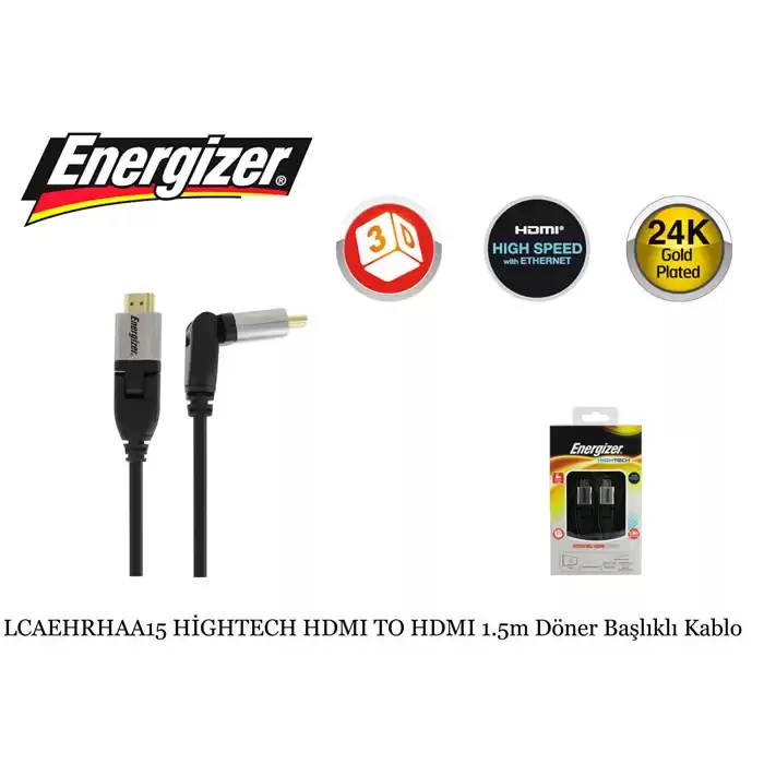 Energizer Lcaehrhaa15 Hightech Hdmı To Hdmı 1.5M Döner Başlıklı Kablo