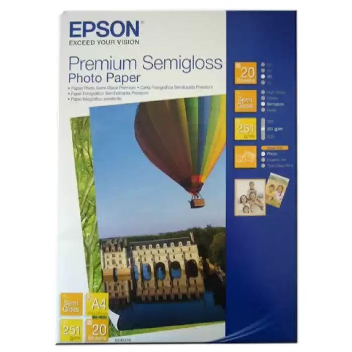 Epson A4 251Gram 20Li Premium Semigloss Fotoğraf Kağıdı S041332