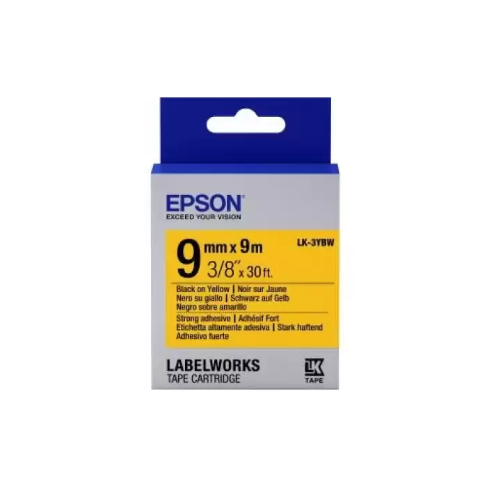 Epson Lk-3Ybw Strong Sarı Üzeri Siyah 9Mm 9Metre Etiket