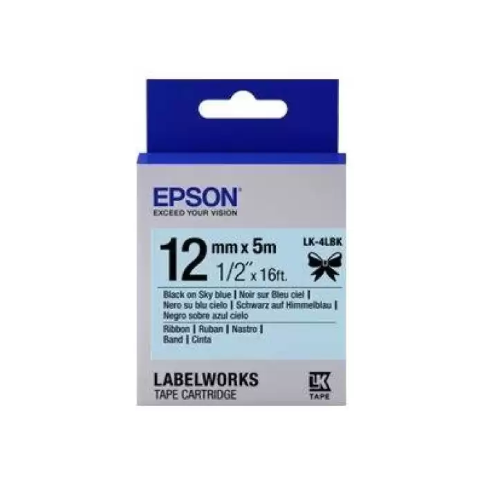 Epson Lk-4Sbe Sılver- Gümüş Üzeri Siyah 12Mm 9Mt