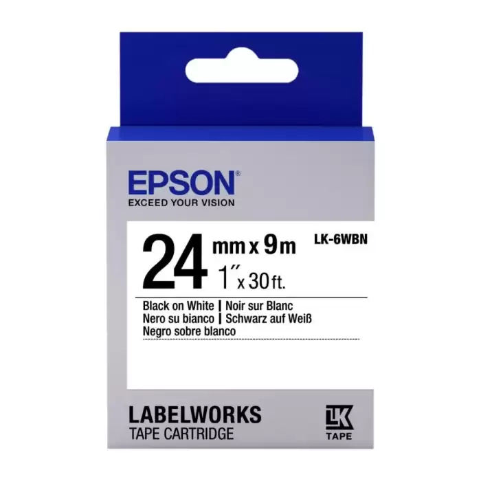 Epson Lk-6Wbvn Beyaz Üzeri Siyah 24Mm 7Metre Etiket