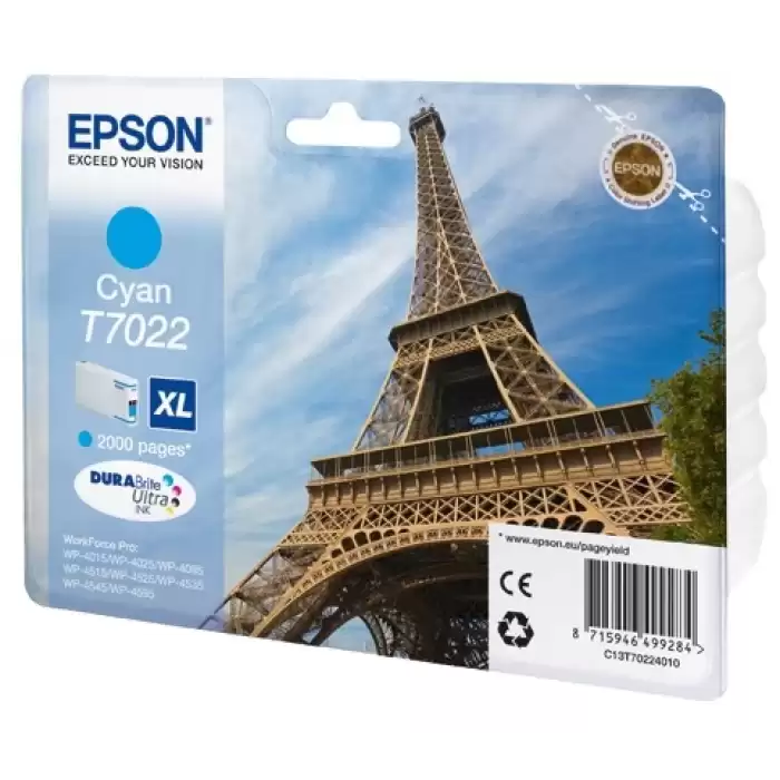 Epson T7022 Cyan Mavi 2.000 Sayfa Mürekkep Kartuş T70224010