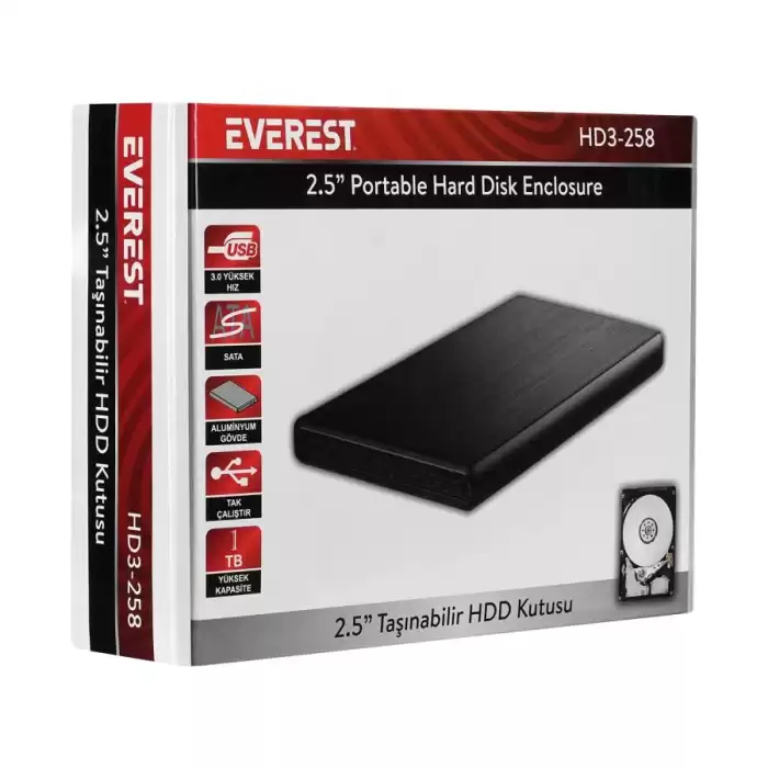 Everest Hd3-258 2.5 Usb 3.0 Sata Harddisk Kutusu