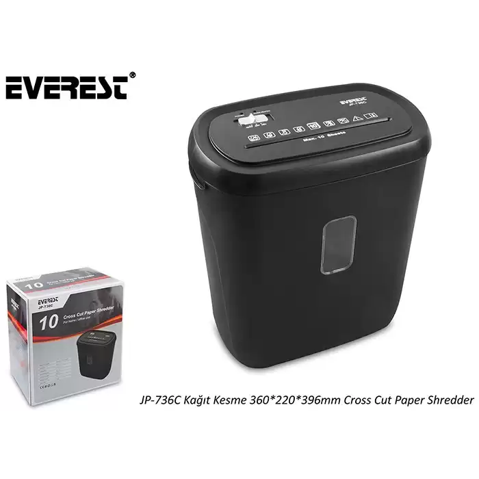 Everest Jp-736C Kağıt Kesme Makinesi 360-220-396Mm Cross Cut Paper Shredder