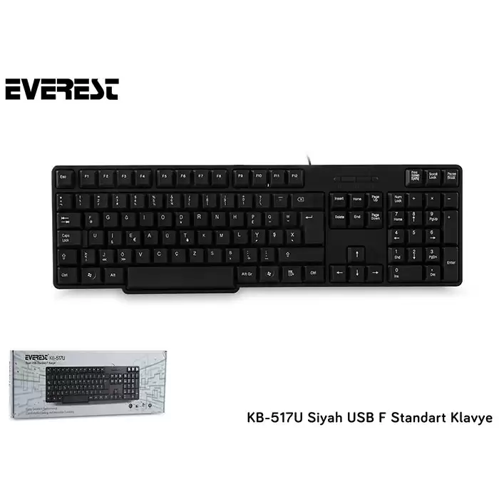 Everest Kb-517Uf Siyah Usb F Standart Klavye