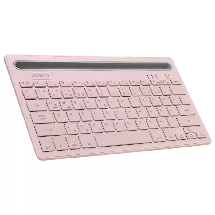 Everest Kb-Bt82 Pembe-Gri Bluetooth Ultra İnce+Şarjlı Q Mac-Win-Android-Ios Uyumlu Kablosuz Klavye