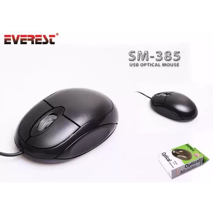 Everest Sm-385 Siyah Usb Kablolu Optik 800 Dpı 3 Buton Mouse