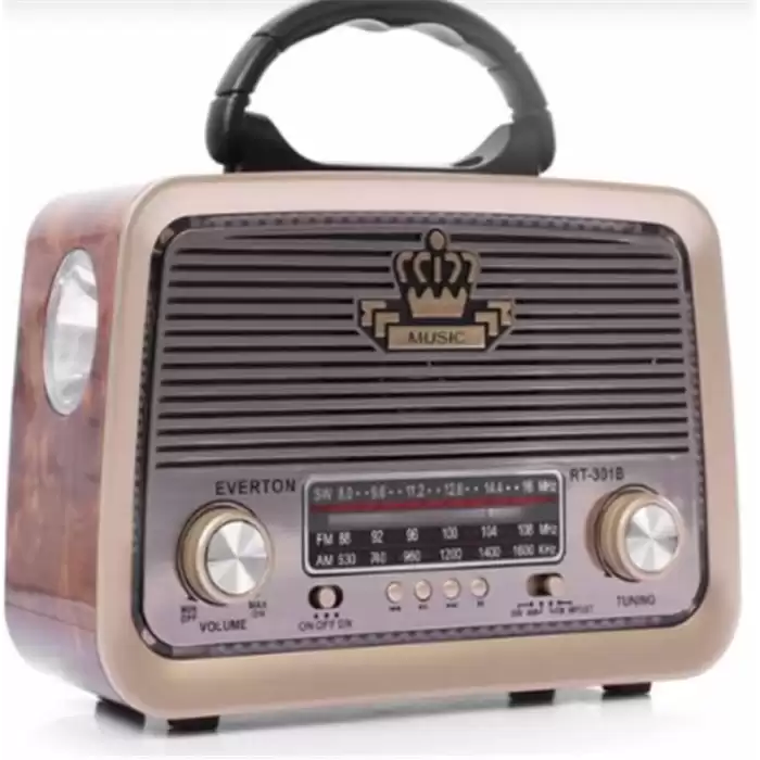 Everton Rt-301 Bluetooth-Usb-Sd-Fm Şarjlı  Nostaljik Radyo El Fenerli