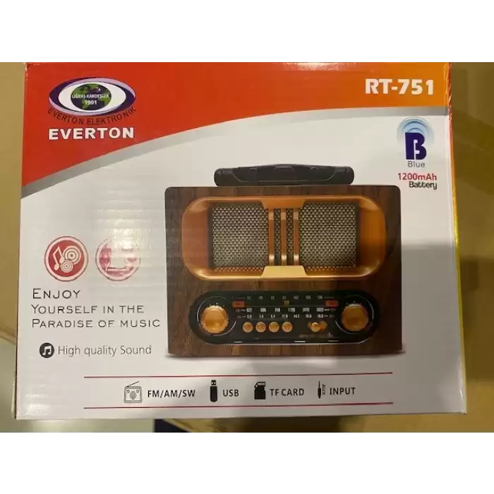 Everton Rt-751 -Fm-Am-Sw-Usb-Tf Card-Aux Nostaljik Radyo