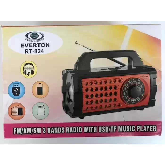 Everton Rt-824 Bluetooth Usb-Sd-Fm Şarjlı Nostaljik Radyo (El Feneri)