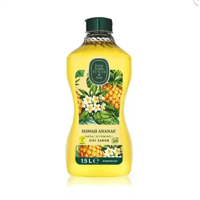 Eyüp Sabri Tuncer 1,5Lt  Hawaii Ananas Doğal Zeytin Yağlı Sıvı Sabun Pet Şişe