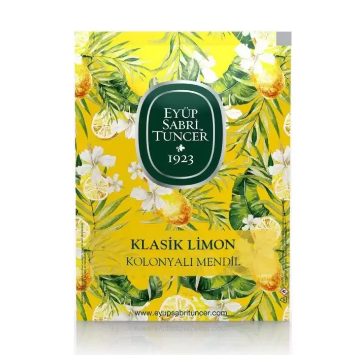 Eyüp Sabri Tuncer 50Li Mendil Klasik Limon Kolonyalı  (9,3 X 12,5) Doypack