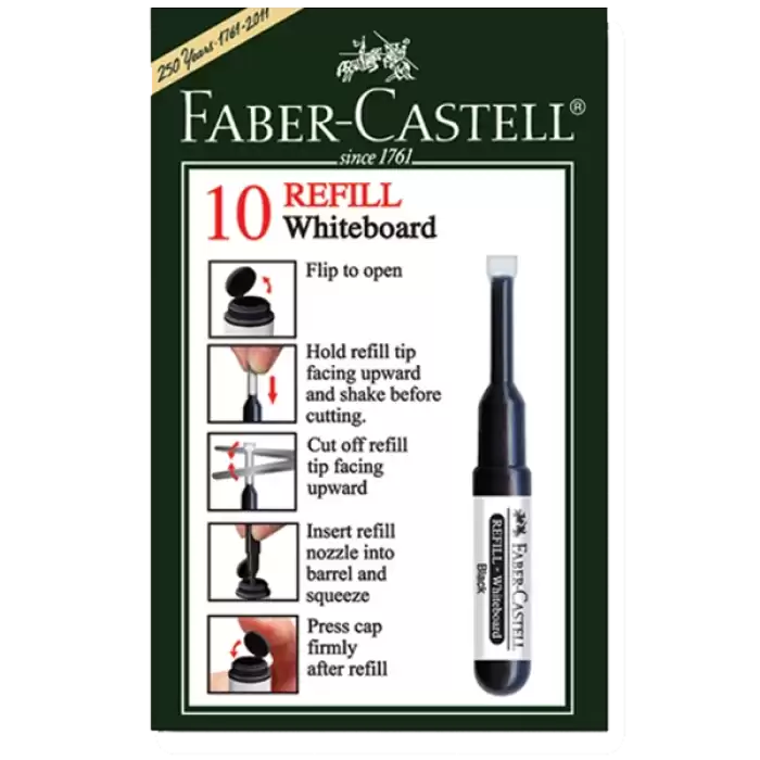 Faber-Castell Tahta Kalem Mürekkebi W20 Siyah 25 43 99 - 10lu Paket