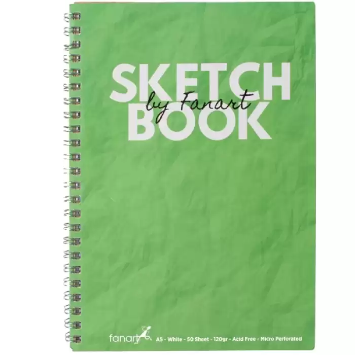 Fanart Academy Sketch Book 120 Gr Spiralli 50 Yp A5 Yeşil 8673