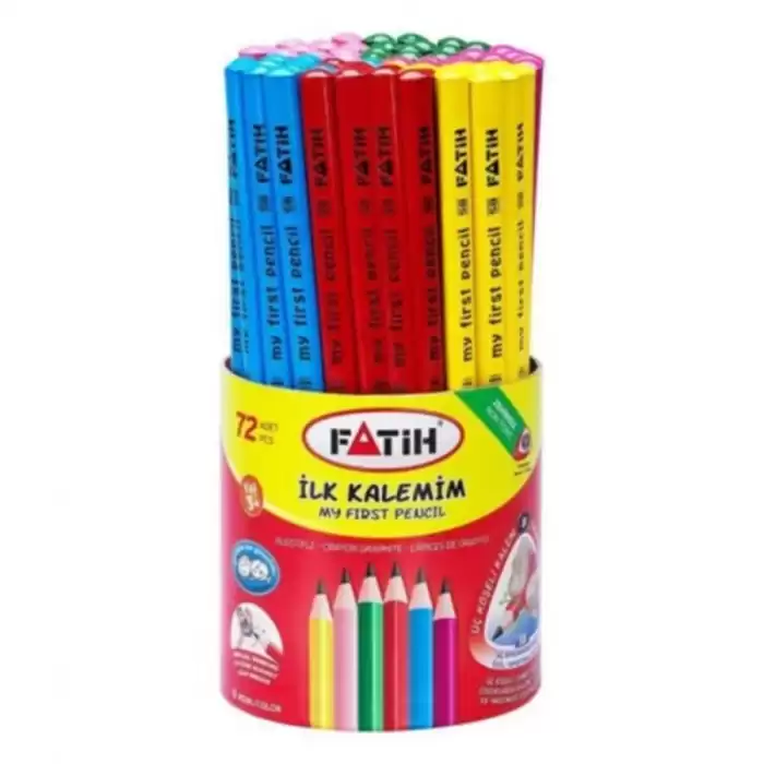 Fatih Kurşun Kalem Jumbo Üçgen Başlangıç Kalemi Renkli - 72li Paket