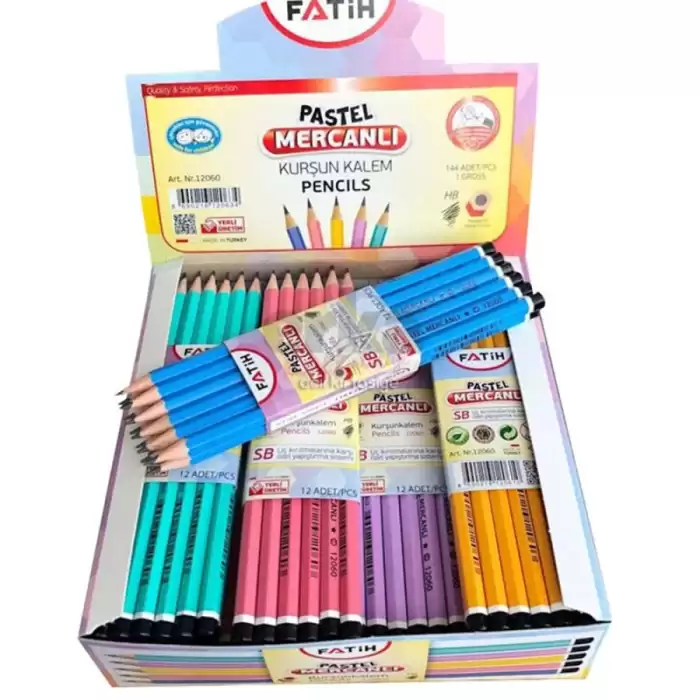 Fatih Kurşun Kalem Köşeli Mercanlı Pastel Renkli - 144lü Kutu