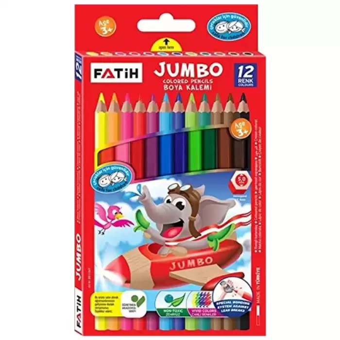 Fatih Kuru Boya Karton Kutu Jumbo Tam Boy 12 Li 33412