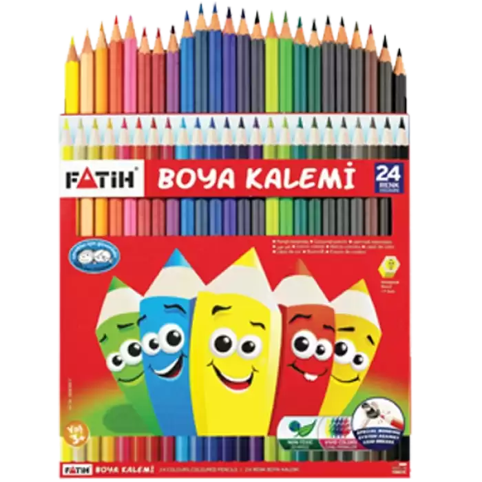 Fatih Kuru Boya Karton Kutu Tam Boy 24 Lü 33225 - 12li Paket