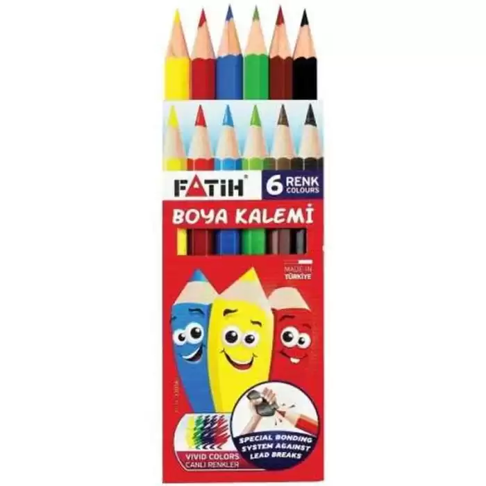 Fatih Kuru Boya Yarım Boy 6 Renk 33006 - 48li Paket