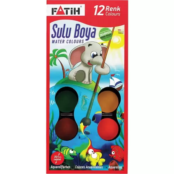 Fatih Sulu Boya Büyük Boy 12 Renk 33 Ml K-12